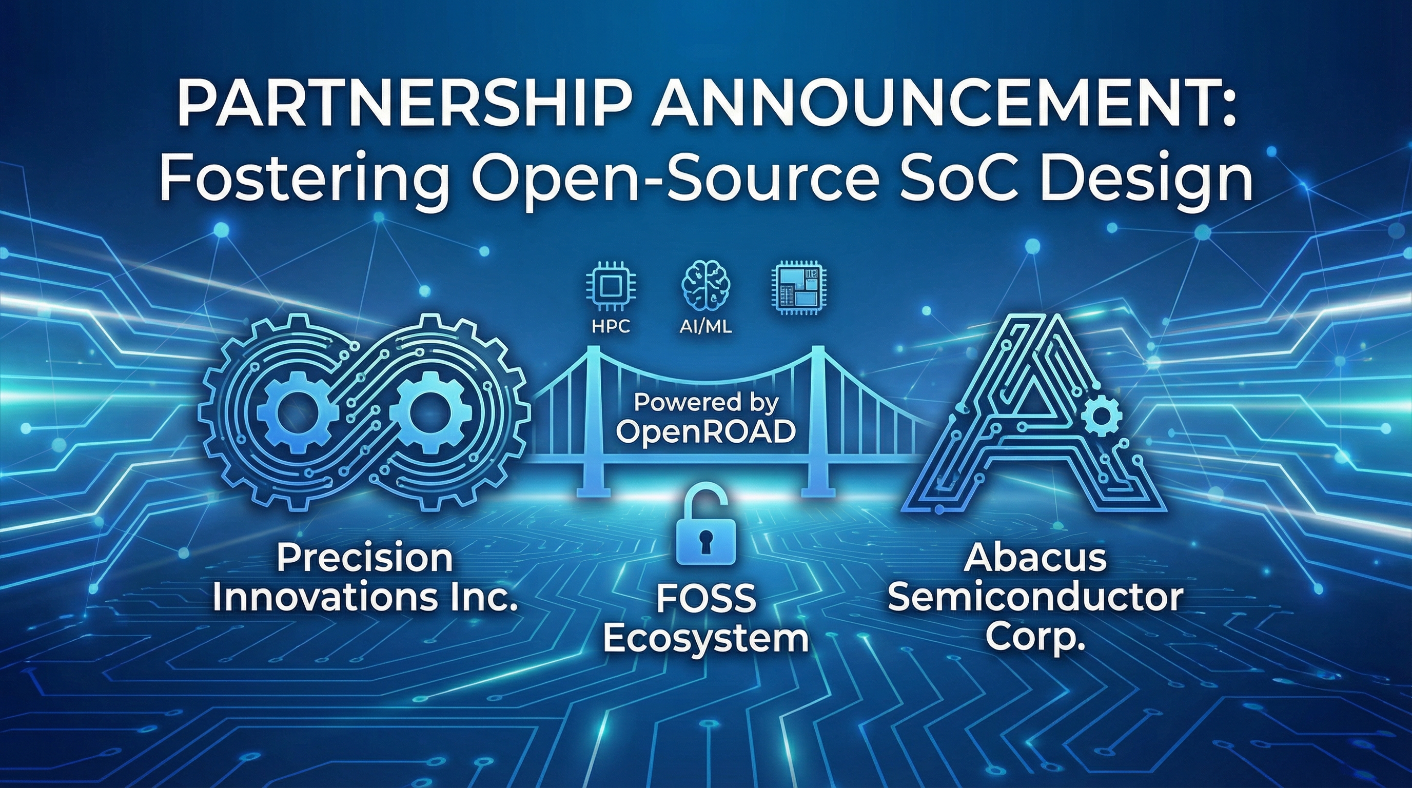 Precision Innovations Inc and Abacus Semiconductor Corporation partner to foster open-source SoC design using OpenROAD across the semiconductor user community